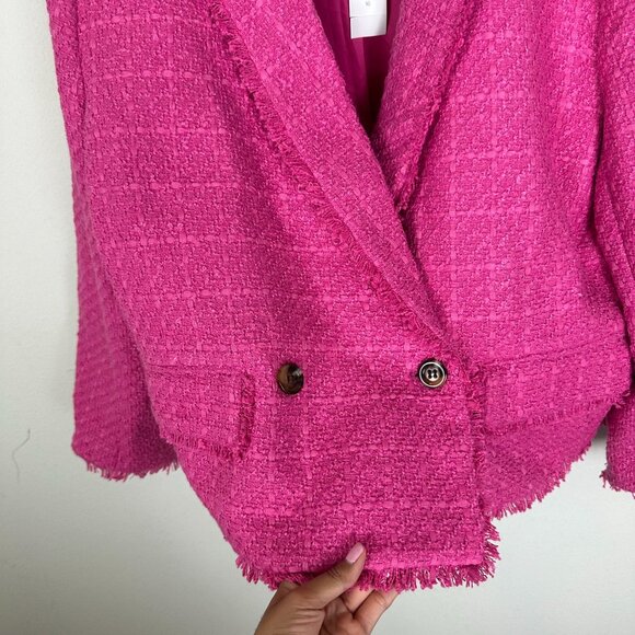 Ann Taylor Pink Tweed Blazer • Sz 16 • NWT - Picture 4 of 8